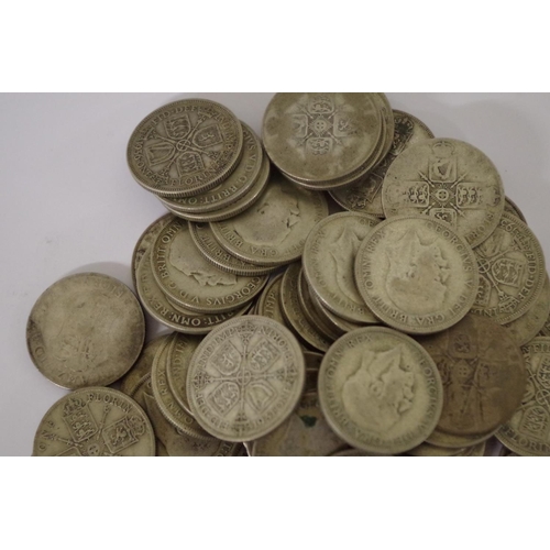 204 - A quantity of pre-1947 florins, George V and George VI, 755g. (69)