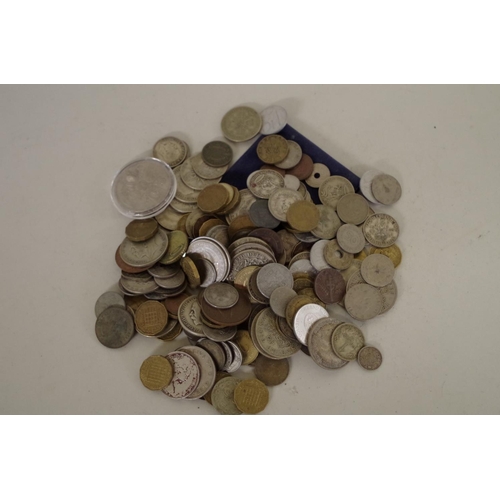 216 - A small quantity of British and World coins; to include an Elizabeth II £5 coin, 2002.... 