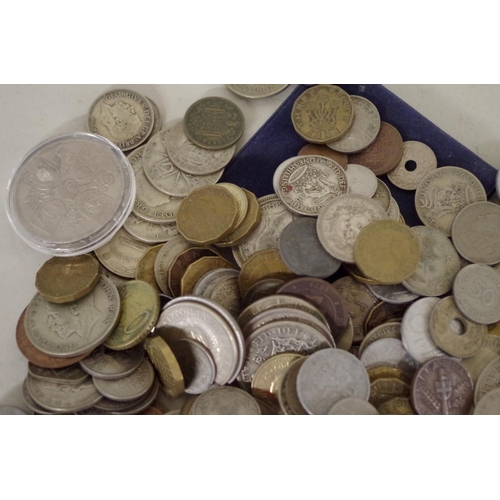 216 - A small quantity of British and World coins; to include an Elizabeth II £5 coin, 2002.... 