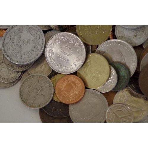 218 - A quantity of 20th century World coins and banknotes.