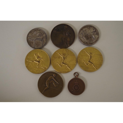 228 - Two gilt bronze Royal Airforce 24 Group Headquarters athletic medals, to A.C.W Stewart 1951, by Pinc... 