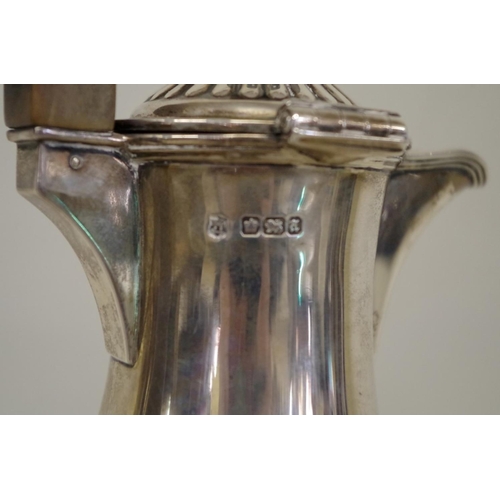 6 - A Victorian silver baluster hot water jug, by Goldsmiths & Silversmiths Co, Sheffield 1893,... 