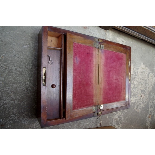 1137 - Two Victorian walnut writing slopes, largest 35cm wide.