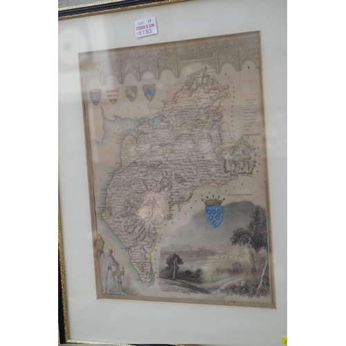 1183 - An antique hand coloured map of Arabia, 31 x 37cm; together with two other old maps. ... 