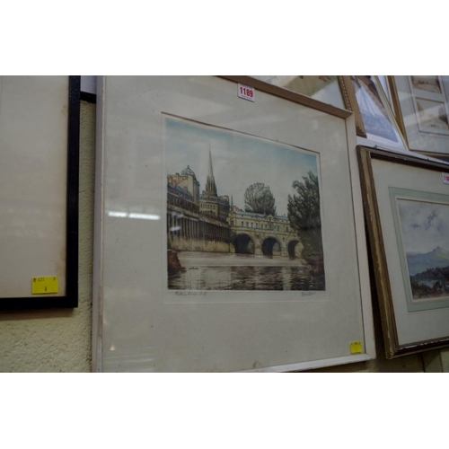 1189 - Graham Clilverd, 'Pulteney Bridge, Bath', signed and titled in pencil, colour engraving, pl.21 x 27.... 