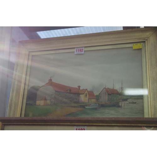 1192 - Herbert C Ahier, 'Dell Quay, Chichester', signed and dated 1947, watercolour, 24 x 35.5cm. ... 