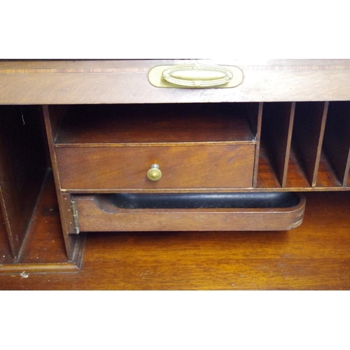 1717 - A Victorian mahogany tambour top pedestal desk, 137cm wide. 