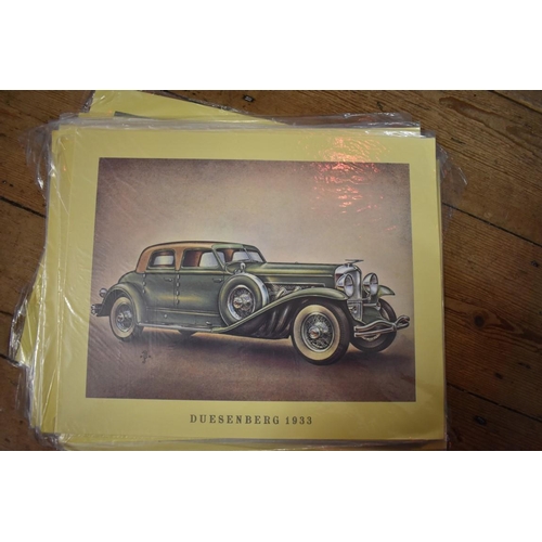 1200A - A collection of twenty-seven coloured prints of vintage motor cars, I.24 x 32cm, unframed. ... 