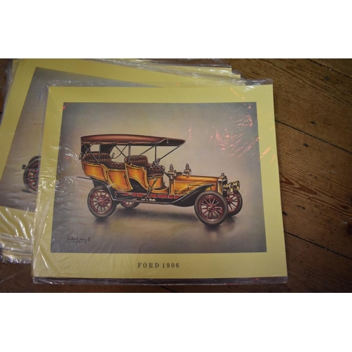 1200A - A collection of twenty-seven coloured prints of vintage motor cars, I.24 x 32cm, unframed. ... 