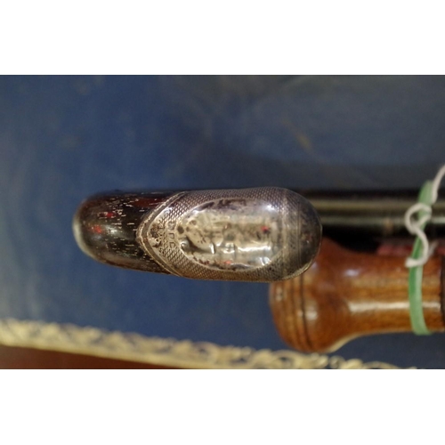 1747 - A silver mounted walking stick; together with an oak spiral reeded cane.