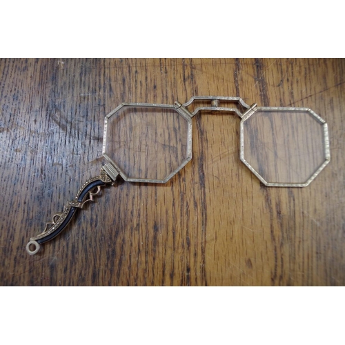 1767 - Two pairs of tortoiseshell spectacles; together with three further gilt metal pairs; and a pair of A... 