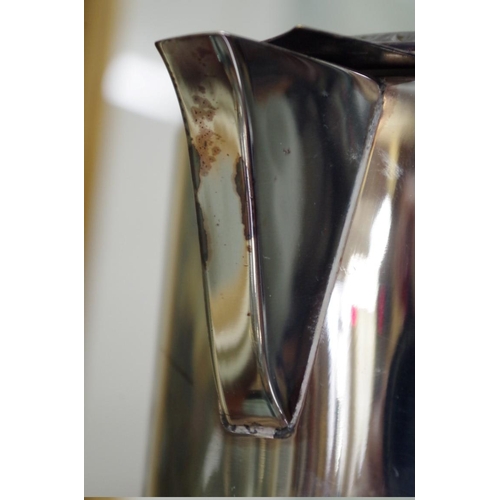 84 - A cut glass lemonade jug with silver plated mounts, 30cm.