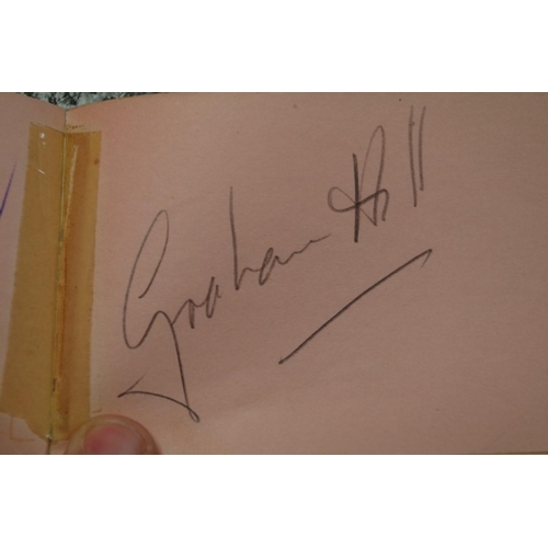 572 - Autograph Album: containing: Carroll Shelby; Roy Salvadori; Graham Hill (2); Dan Gurney; Jimmy Clark... 