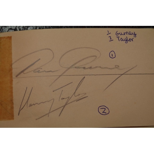 572 - Autograph Album: containing: Carroll Shelby; Roy Salvadori; Graham Hill (2); Dan Gurney; Jimmy Clark... 