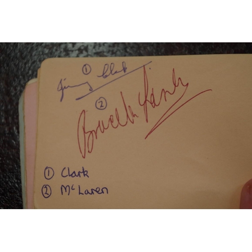 572 - Autograph Album: containing: Carroll Shelby; Roy Salvadori; Graham Hill (2); Dan Gurney; Jimmy Clark... 