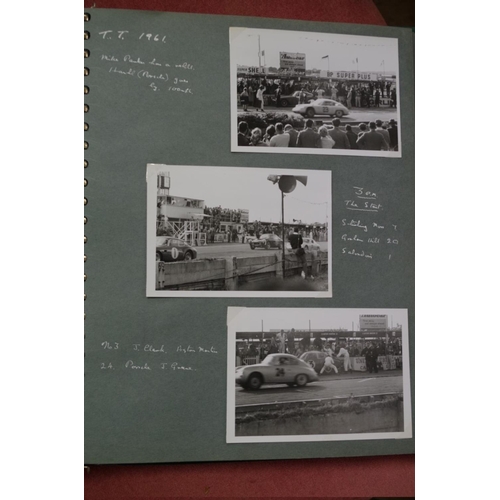 1750 - A 1960s photograph album, including: Goodwood Motor Circuit; London to Brighton run; tennis; Red Arr... 