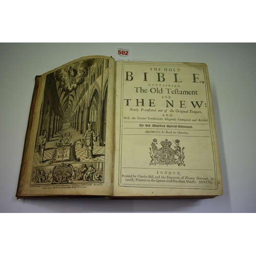 502 - BIBLE IN ENGLISH: 'The Holy Bible, containing The Old Testament and The New...', London, printed by ... 