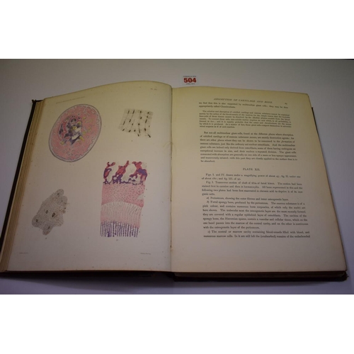 504 - KLEIN (E, MD): 'Atlas of Histology...', London, Smith Elder & Co, 1880: with 48 coloured pl... 