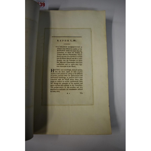 539 - MUDGE'S TIMEKEEPER: '...Report which was made from the committee to whom the petition of Thomas Mudg... 