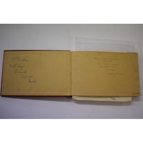 566 - AUTOGRAPH ALBUM: small autograph album, inc. 2 x postcards of The Goodies, signed by each membe... 