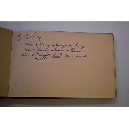 566 - AUTOGRAPH ALBUM: small autograph album, inc. 2 x postcards of The Goodies, signed by each membe... 