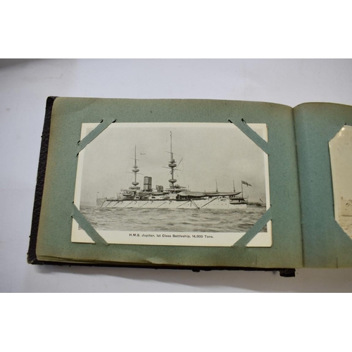 567 - POSTCARD ALBUM: SHIPPING: a good small format album, early 20thc shipping interest, approx 70 cards ... 