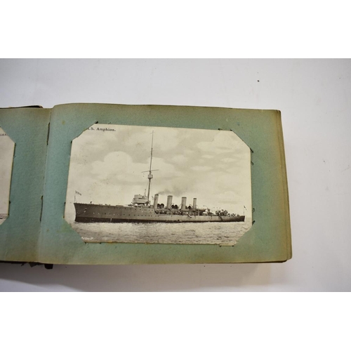 567 - POSTCARD ALBUM: SHIPPING: a good small format album, early 20thc shipping interest, approx 70 cards ... 