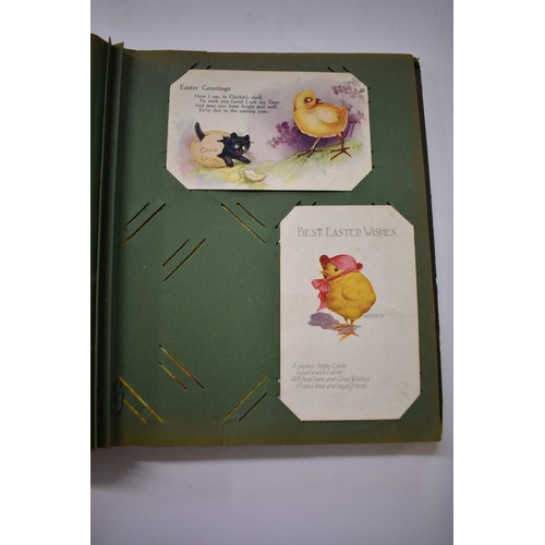 568 - POSTCARD ALBUMS: group of three albums, mixed contents, largely earlier c20 topography and nove... 