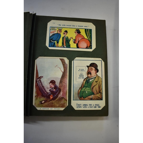 568 - POSTCARD ALBUMS: group of three albums, mixed contents, largely earlier c20 topography and nove... 