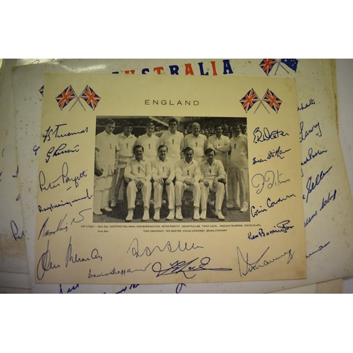 586 - CRICKET: collection of 10 international cricket team souvenirs, early 1960s period inc. Austral... 