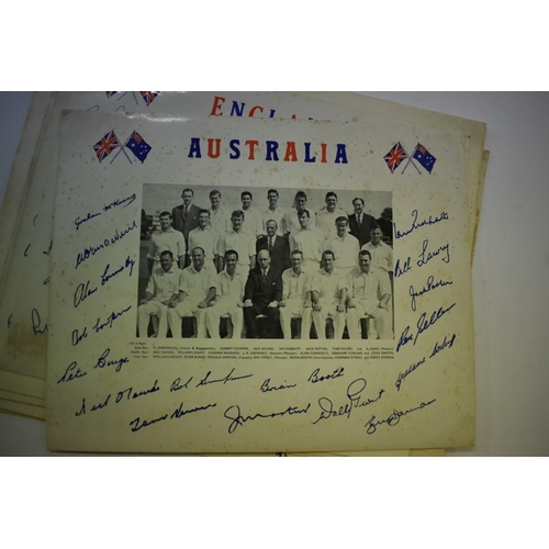 586 - CRICKET: collection of 10 international cricket team souvenirs, early 1960s period inc. Austral... 