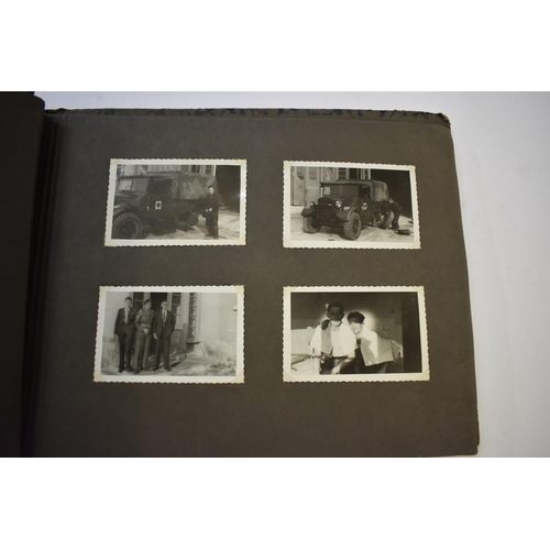 590 - SNAPSHOT ALBUM: British servicemen in post war Germany, album of snapshots corner mounted. (Alb... 