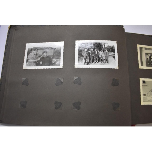 590 - SNAPSHOT ALBUM: British servicemen in post war Germany, album of snapshots corner mounted. (Alb... 