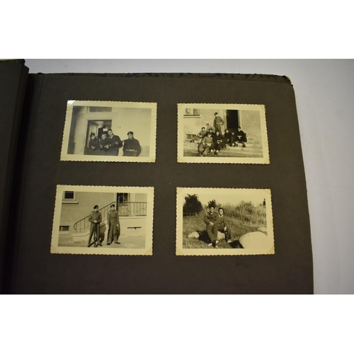 590 - SNAPSHOT ALBUM: British servicemen in post war Germany, album of snapshots corner mounted. (Alb... 