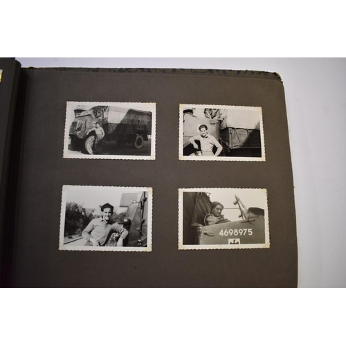 590 - SNAPSHOT ALBUM: British servicemen in post war Germany, album of snapshots corner mounted. (Alb... 