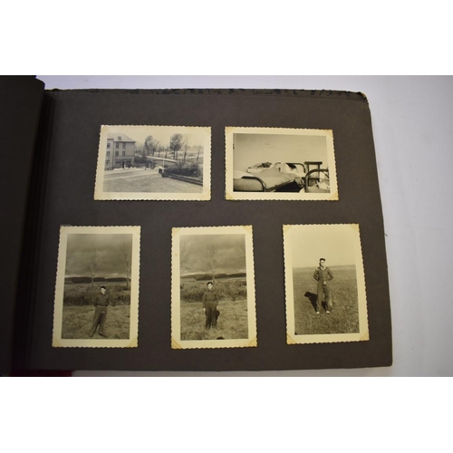 590 - SNAPSHOT ALBUM: British servicemen in post war Germany, album of snapshots corner mounted. (Alb... 