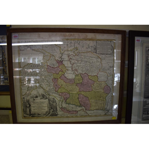 694 - HOMANN (Johann): 'Imperii Persici in Omnes Suas Provincias...' Nuremberg, 1720: hand-coloured p... 