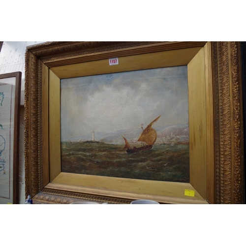 1157 - English School, 19th century, 'Tarifa, Coast of Spain', oil on canvas, 34 x 44cm. ... 