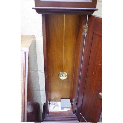 1161 - A reproduction Metamec mahogany small longcase clock, 153cm high, with pendulum. ... 