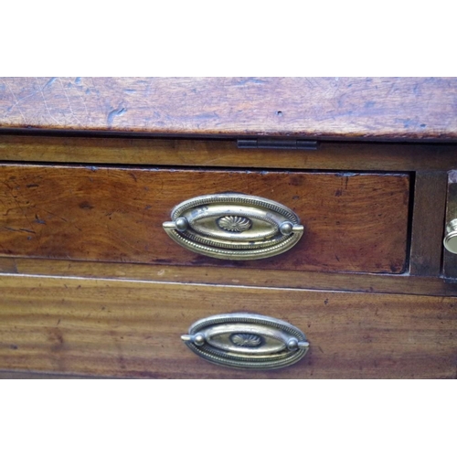 1162 - A George III mahogany bureau, 90.5cm wide. 