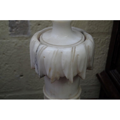 1171 - An onyx table lamp, height excluding fitting, 44cm.