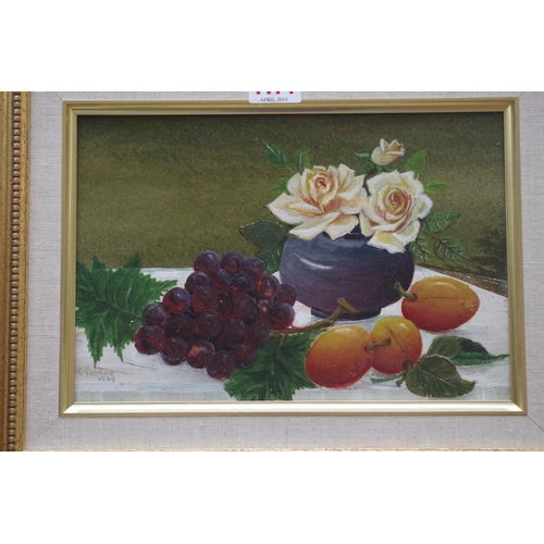 1174 - G Gordon, still life of fruit, a pair, each signed and dated 1929, oil on board, 16.5 x 25cm. ... 