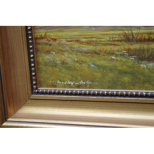 1175 - N Bradley-Carter, 'The Marshland of Westmoreland', signed, oil on board, 29 x 39cm.   ... 