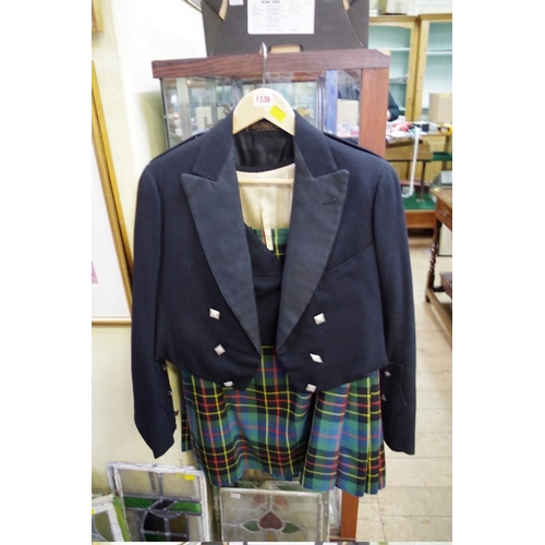 A Scottish Brodie Hunting tartan kilt jacket and waistcoat