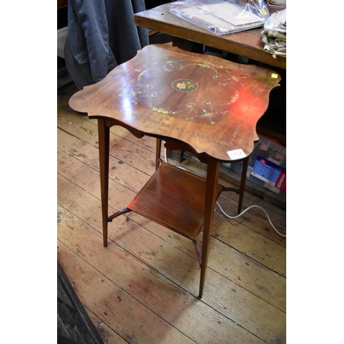 1752 - An Edwardian mahogany and painted occasional table, 46cm wide. 