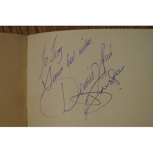 566 - AUTOGRAPH ALBUM: small autograph album, inc. 2 x postcards of The Goodies, signed by each membe... 