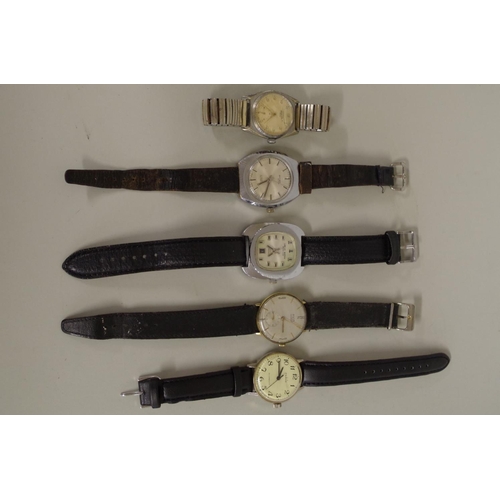 278 - Five various gentlemans wristwatches, to include Lonlay Grand Lux; a Rytima Deluxe; and a Ruhla.... 