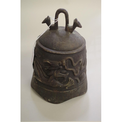 565 - A group of Chinese Archaistic style bronzes, comprising: a large twin handled tripod censer and cove... 