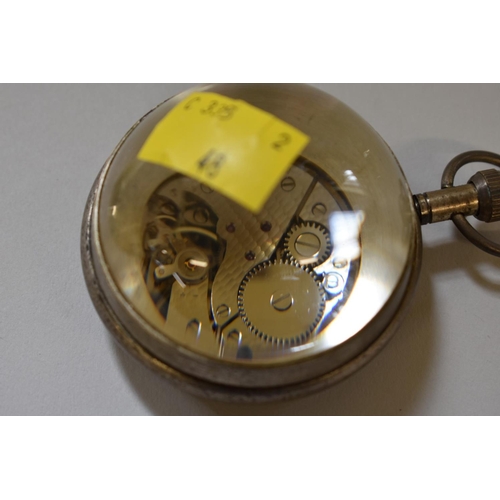 275 - A vintage 'Soldiers Watch' glass ball clock, having Swiss movement, stem wind, 65mm.... 