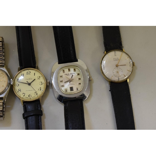 278 - Five various gentlemans wristwatches, to include Lonlay Grand Lux; a Rytima Deluxe; and a Ruhla.... 